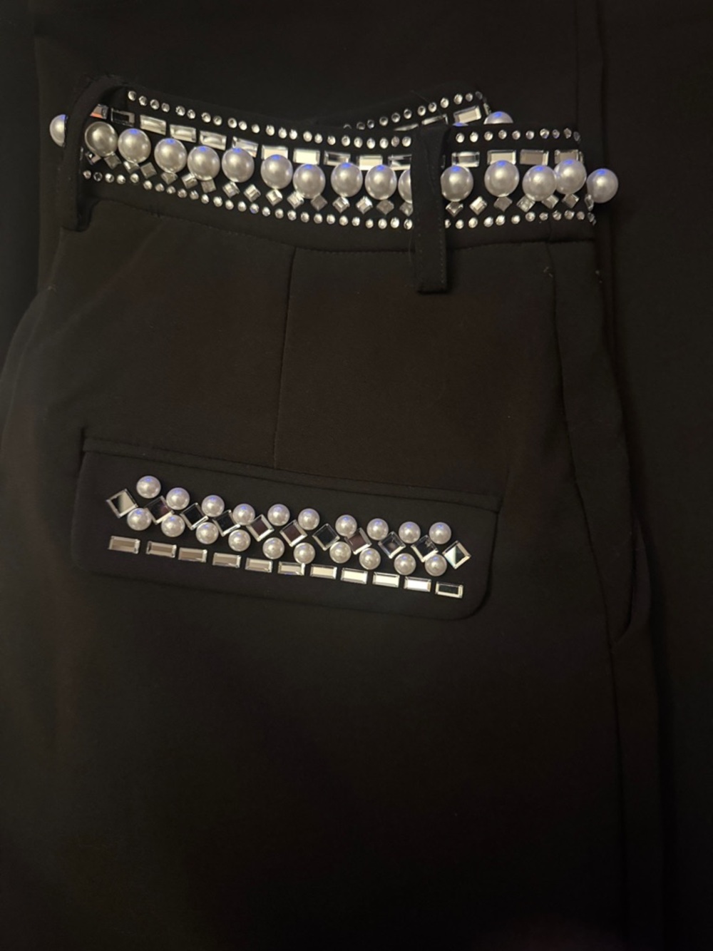 Akira Embellished Dirty Martini Wide-Leg Black Women's Trousers - Picture 5 of 5